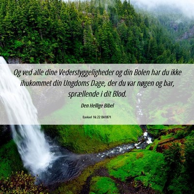 Picture 06 - Ezekiel 16:22 DA1871 - Og ved alle dine Vederstyggeligheder og din Bolen - Bible Verse Picture