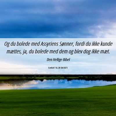Picture 06 - Ezekiel 16:28 DA1871 - Og du bolede med Assyriens Sønner, fordi du ikke - Bible Verse Picture