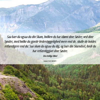 Picture 06 - Ezekiel 16:52 DA1871 - Saa bær da ogsaa du din Skam, hvilken du har - Bible Verse Picture