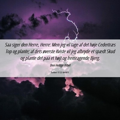 Picture 06 - Ezekiel 17:22 DA1871 - Saa siger den Herre, Herre: Men jeg vil tage af - Bible Verse Picture