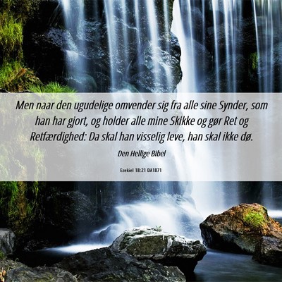 Picture 06 - Ezekiel 18:21 DA1871 - Men naar den ugudelige omvender sig fra alle sine - Bible Verse Picture