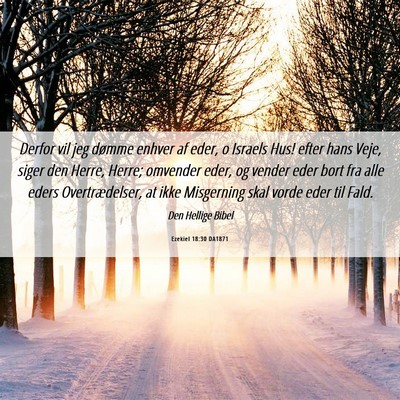 Picture 06 - Ezekiel 18:30 DA1871 - Derfor vil jeg dømme enhver af eder, o Israels - Bible Verse Picture