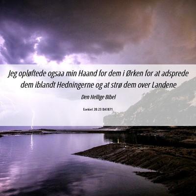 Picture 06 - Ezekiel 20:23 DA1871 - Jeg opløftede ogsaa min Haand for dem i Ørken - Bible Verse Picture