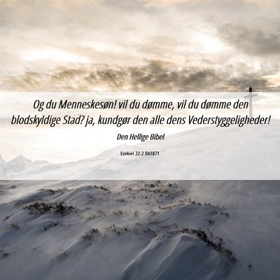 Picture 06 - Ezekiel 22:2 DA1871 - Og du Menneskesøn! vil du dømme, vil du dømme - Bible Verse Picture