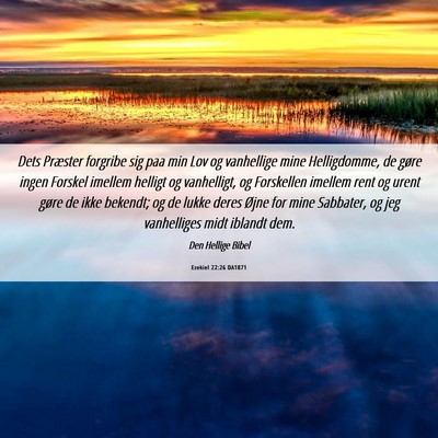 Picture 06 - Ezekiel 22:26 DA1871 - Dets Præster forgribe sig paa min Lov og - Bible Verse Picture