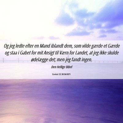 Picture 06 - Ezekiel 22:30 DA1871 - Og jeg ledte efter en Mand iblandt dem, som vilde - Bible Verse Picture