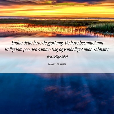 Picture 06 - Ezekiel 23:38 DA1871 - Endnu dette have de gjort mig: De have besmittet - Bible Verse Picture