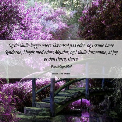Picture 06 - Ezekiel 23:49 DA1871 - Og de skulle lægge eders Skændsel paa eder, og - Bible Verse Picture