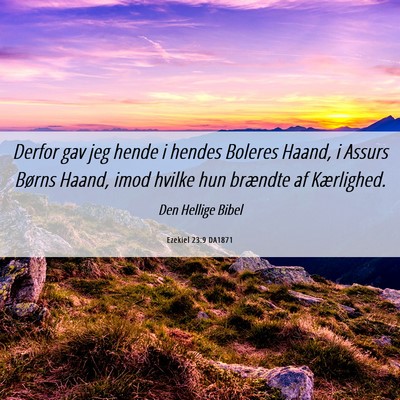 Picture 06 - Ezekiel 23:9 DA1871 - Derfor gav jeg hende i hendes Boleres Haand, i - Bible Verse Picture