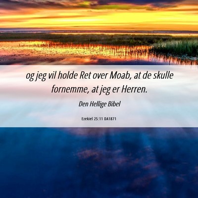 Picture 06 - Ezekiel 25:11 DA1871 - og jeg vil holde Ret over Moab, at de skulle - Bible Verse Picture