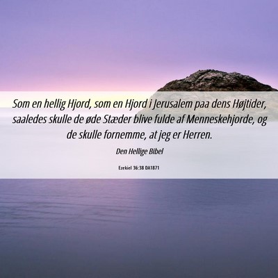 Picture 06 - Ezekiel 36:38 DA1871 - Som en hellig Hjord, som en Hjord i Jerusalem paa - Bible Verse Picture