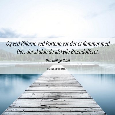 Picture 06 - Ezekiel 40:38 DA1871 - Og ved Pillerne ved Portene var der et Kammer med - Bible Verse Picture