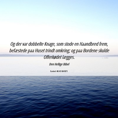 Picture 06 - Ezekiel 40:43 DA1871 - Og der var dobbelte Knage, som stode en Haandbred - Bible Verse Picture