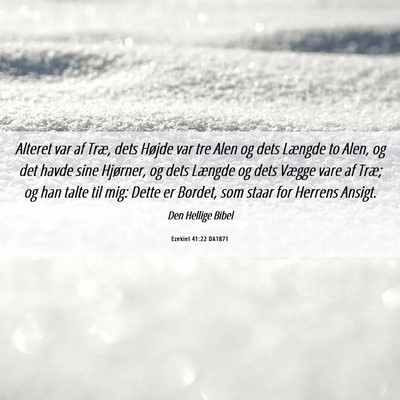 Picture 06 - Ezekiel 41:22 DA1871 - Alteret var af Træ, dets Højde var tre Alen og - Bible Verse Picture