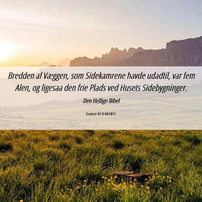 Picture 06 - Ezekiel 41:9 DA1871 - Bredden af Væggen, som Sidekamrene havde - Bible Verse Picture