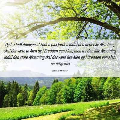 Picture 06 - Ezekiel 43:14 DA1871 - Og fra Indfatningen af Foden paa Jorden indtil - Bible Verse Picture