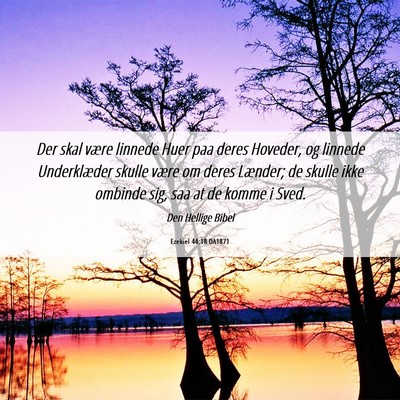 Picture 06 - Ezekiel 44:18 DA1871 - Der skal være linnede Huer paa deres Hoveder, og - Bible Verse Picture