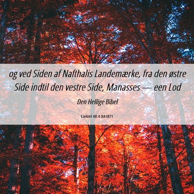 Picture 06 - Ezekiel 48:4 DA1871 - og ved Siden af Nafthalis Landemærke, fra den - Bible Verse Picture