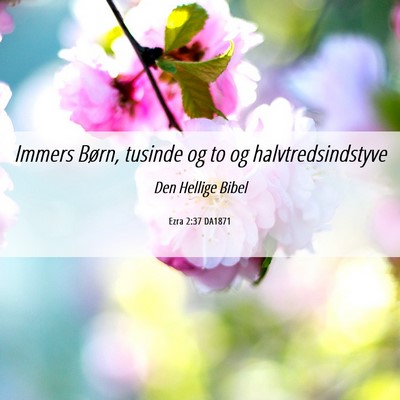 Picture 06 - Ezra 2:37 DA1871 - Immers Børn, tusinde og to og - Bible Verse Picture