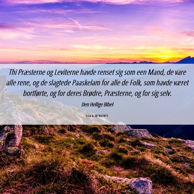 Picture 06 - Ezra 6:20 DA1871 - Thi Præsterne og Leviterne havde renset sig som - Bible Verse Picture