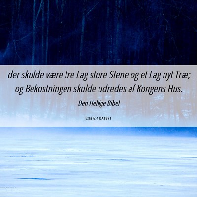 Picture 06 - Ezra 6:4 DA1871 - der skulde være tre Lag store Stene og et Lag - Bible Verse Picture