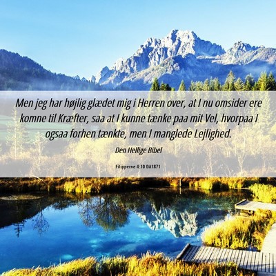 Picture 06 - Filipperne 4:10 DA1871 - Men jeg har højlig glædet mig i Herren over, at - Bible Verse Picture