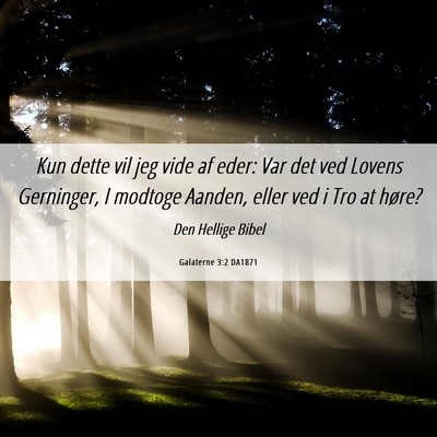 Picture 06 - Galaterne 3:2 DA1871 - Kun dette vil jeg vide af eder: Var det ved - Bible Verse Picture