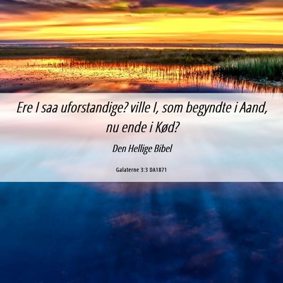Picture 06 - Galaterne 3:3 DA1871 - Ere I saa uforstandige? ville I, som begyndte i - Bible Verse Picture