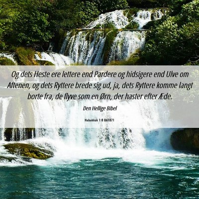 Picture 06 - Habakkuk 1:8 DA1871 - Og dets Heste ere lettere end Pardere og - Bible Verse Picture
