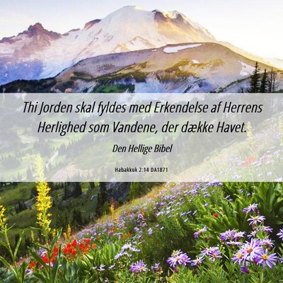 Picture 06 - Habakkuk 2:14 DA1871 - Thi Jorden skal fyldes med Erkendelse af Herrens - Bible Verse Picture