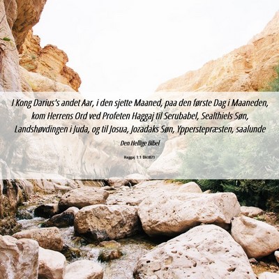 Picture 06 - Haggaj 1:1 DA1871 - I Kong Darius's andet Aar, i den sjette Maaned, - Bible Verse Picture
