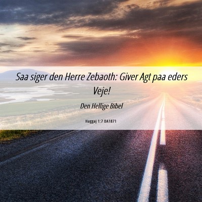 Picture 06 - Haggaj 1:7 DA1871 - Saa siger den Herre Zebaoth: Giver Agt paa eders - Bible Verse Picture