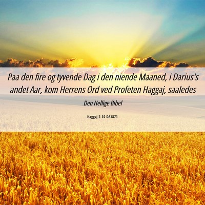 Picture 06 - Haggaj 2:10 DA1871 - Paa den fire og tyvende Dag i den niende Maaned, - Bible Verse Picture