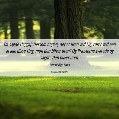 Picture 06 - Haggaj 2:13 DA1871 - Da sagde Haggaj: Dersom nogen, der er uren ved - Bible Verse Picture