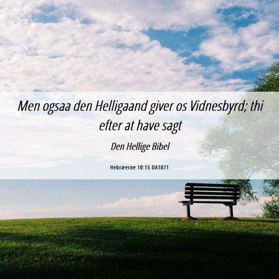 Picture 06 - Hebræerne 10:15 DA1871 - Men ogsaa den Helligaand giver os Vidnesbyrd; thi - Bible Verse Picture
