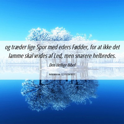 Picture 06 - Hebræerne 12:13 DA1871 - og træder lige Spor med eders Fødder, for at - Bible Verse Picture
