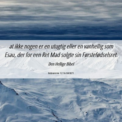 Picture 06 - Hebræerne 12:16 DA1871 - at ikke nogen er en utugtig eller en vanhellig - Bible Verse Picture