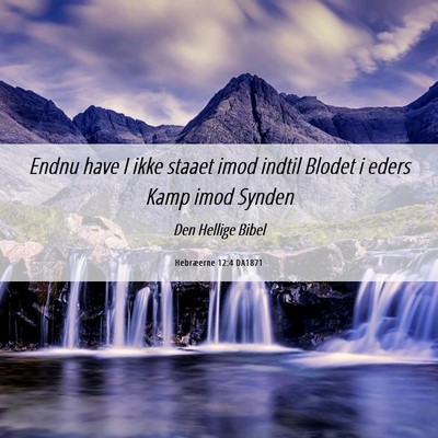 Picture 06 - Hebræerne 12:4 DA1871 - Endnu have I ikke staaet imod indtil Blodet i - Bible Verse Picture