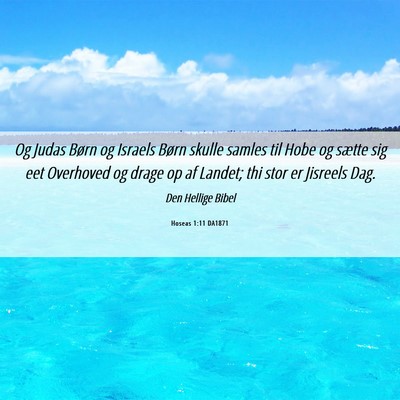 Picture 06 - Hoseas 1:11 DA1871 - Og Judas Børn og Israels Børn skulle samles til - Bible Verse Picture
