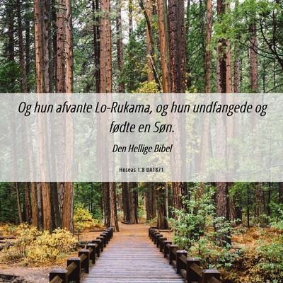 Picture 06 - Hoseas 1:8 DA1871 - Og hun afvante Lo-Rukama, og hun undfangede og - Bible Verse Picture