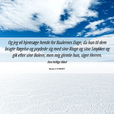 Picture 06 - Hoseas 2:13 DA1871 - Og jeg vil hjemsøge hende for Baalernes Dage, da - Bible Verse Picture