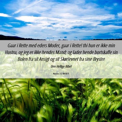 Picture 06 - Hoseas 2:2 DA1871 - Gaar i Rette med eders Moder, gaar i Rette! thi - Bible Verse Picture