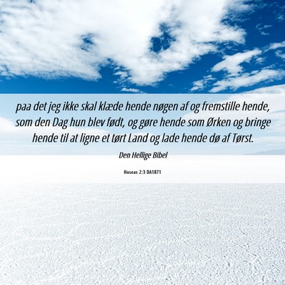 Picture 06 - Hoseas 2:3 DA1871 - paa det jeg ikke skal klæde hende nøgen af og - Bible Verse Picture