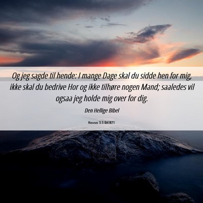 Picture 06 - Hoseas 3:3 DA1871 - Og jeg sagde til hende: I mange Dage skal du - Bible Verse Picture