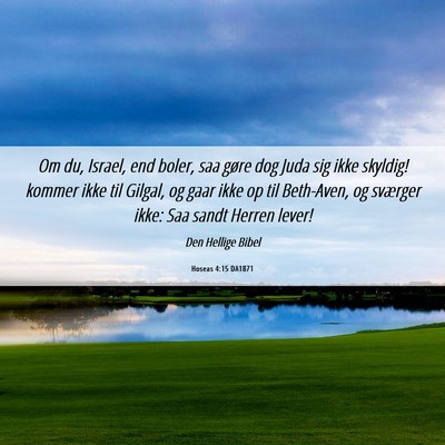 Picture 06 - Hoseas 4:15 DA1871 - Om du, Israel, end boler, saa gøre dog Juda sig - Bible Verse Picture
