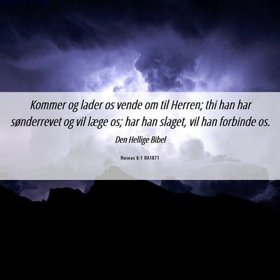 Picture 06 - Hoseas 6:1 DA1871 - Kommer og lader os vende om til Herren; thi han - Bible Verse Picture