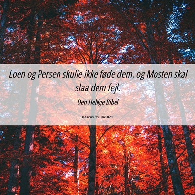 Picture 06 - Hoseas 9:2 DA1871 - Loen og Persen skulle ikke føde dem, og Mosten - Bible Verse Picture