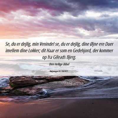 Picture 06 - Højsangen 4:1 DA1871 - Se, du er dejlig, min Veninde! se, du er dejlig, - Bible Verse Picture