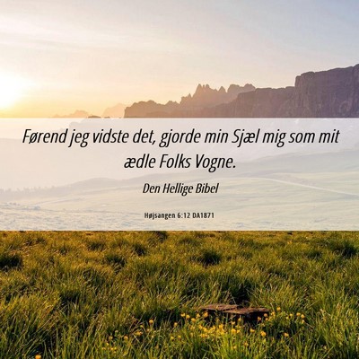 Picture 06 - Højsangen 6:12 DA1871 - Førend jeg vidste det, gjorde min Sjæl mig som - Bible Verse Picture