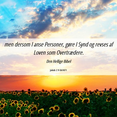 Picture 06 - Jakob 2:9 DA1871 - men dersom I anse Personer, gøre I Synd og - Bible Verse Picture